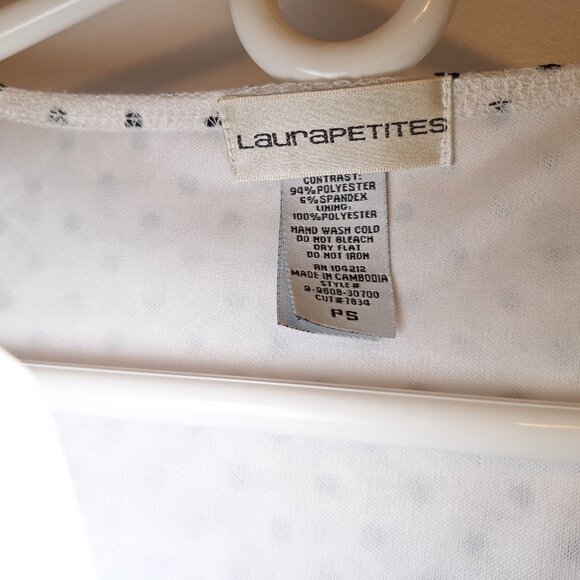 Laura Petite Black and White Polkadot top - Picture 7 of 10